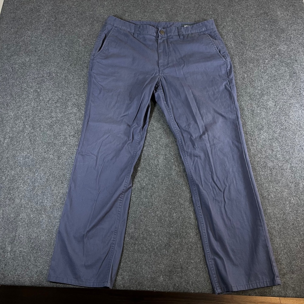 Bonobos Mens Straight Leg Chinos Navy Blue 100% Cotton 35x32 (Measures 35x30)